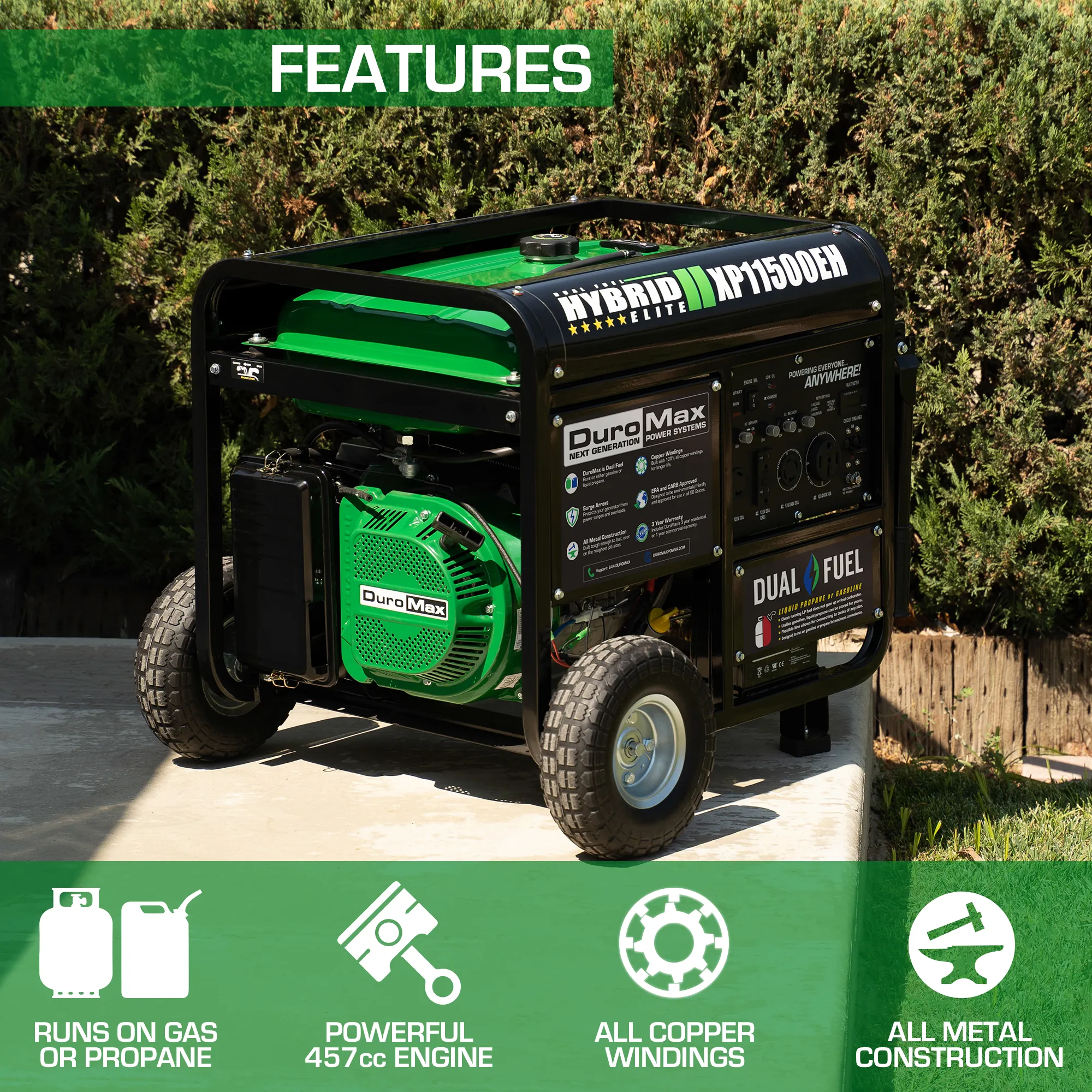 11,500 Watt Dual Fuel Portable Generator