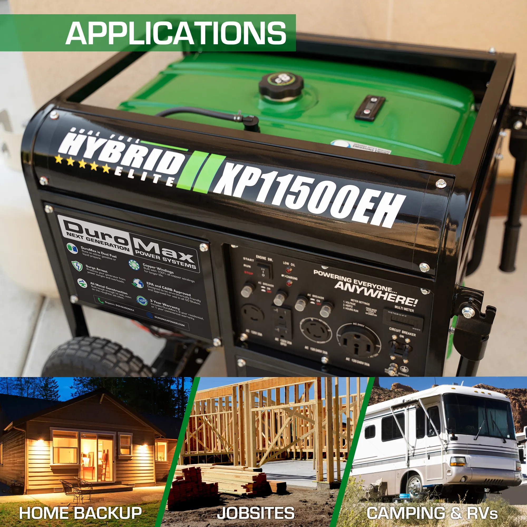 11,500 Watt Dual Fuel Portable Generator