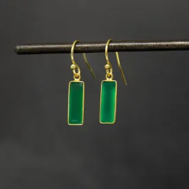 18ct Gold Vermeil Faceted Green Quartz Drop Earrings