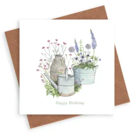 3 Pots Happy Birthday Card