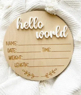 3D Announcement Disc - Hello World - Script Font