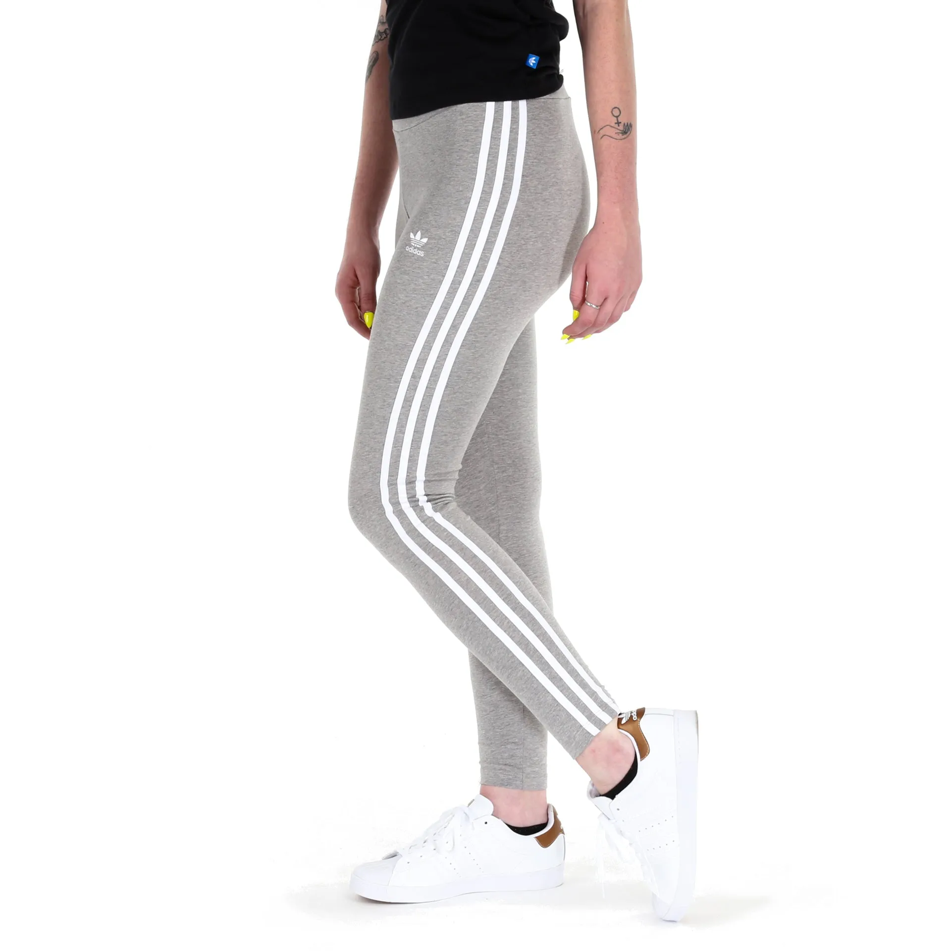 Adidas 3 Stripes Leggings - Heather Grey