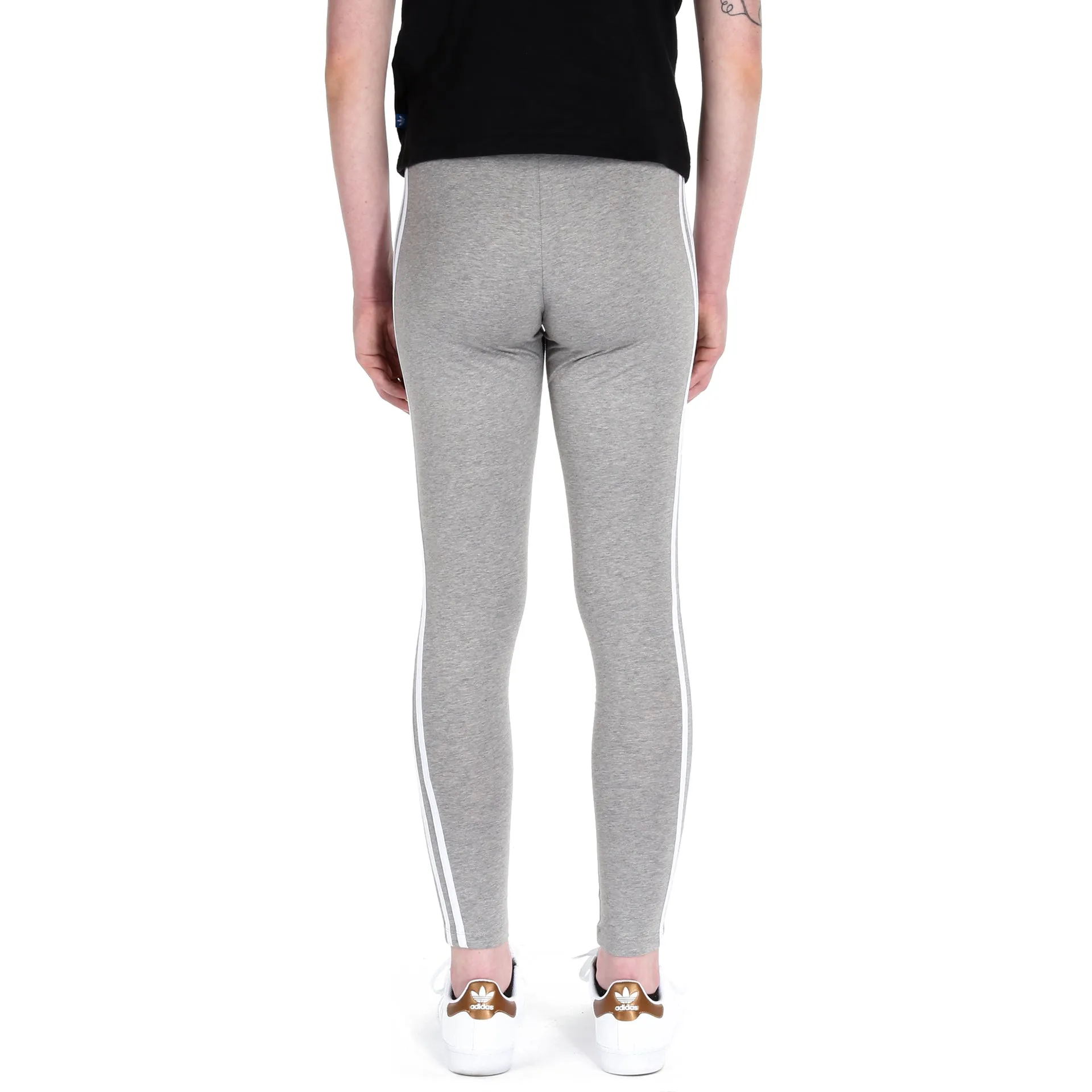 Adidas 3 Stripes Leggings - Heather Grey