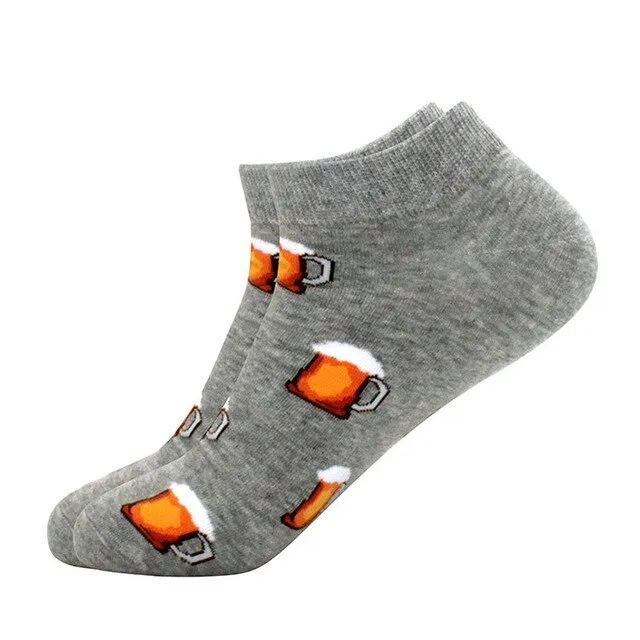 Beer Glasses Patterned Ankle Socks (Men's & Women's Sizes)