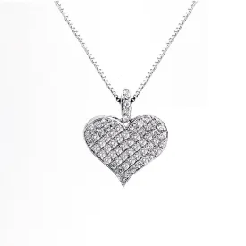 Bellagio Collection Pave Diamond Heart Necklace