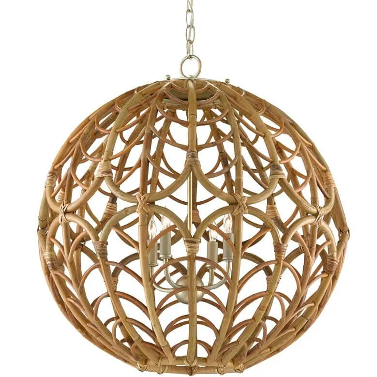 Boho Rattan Orb Chandelier