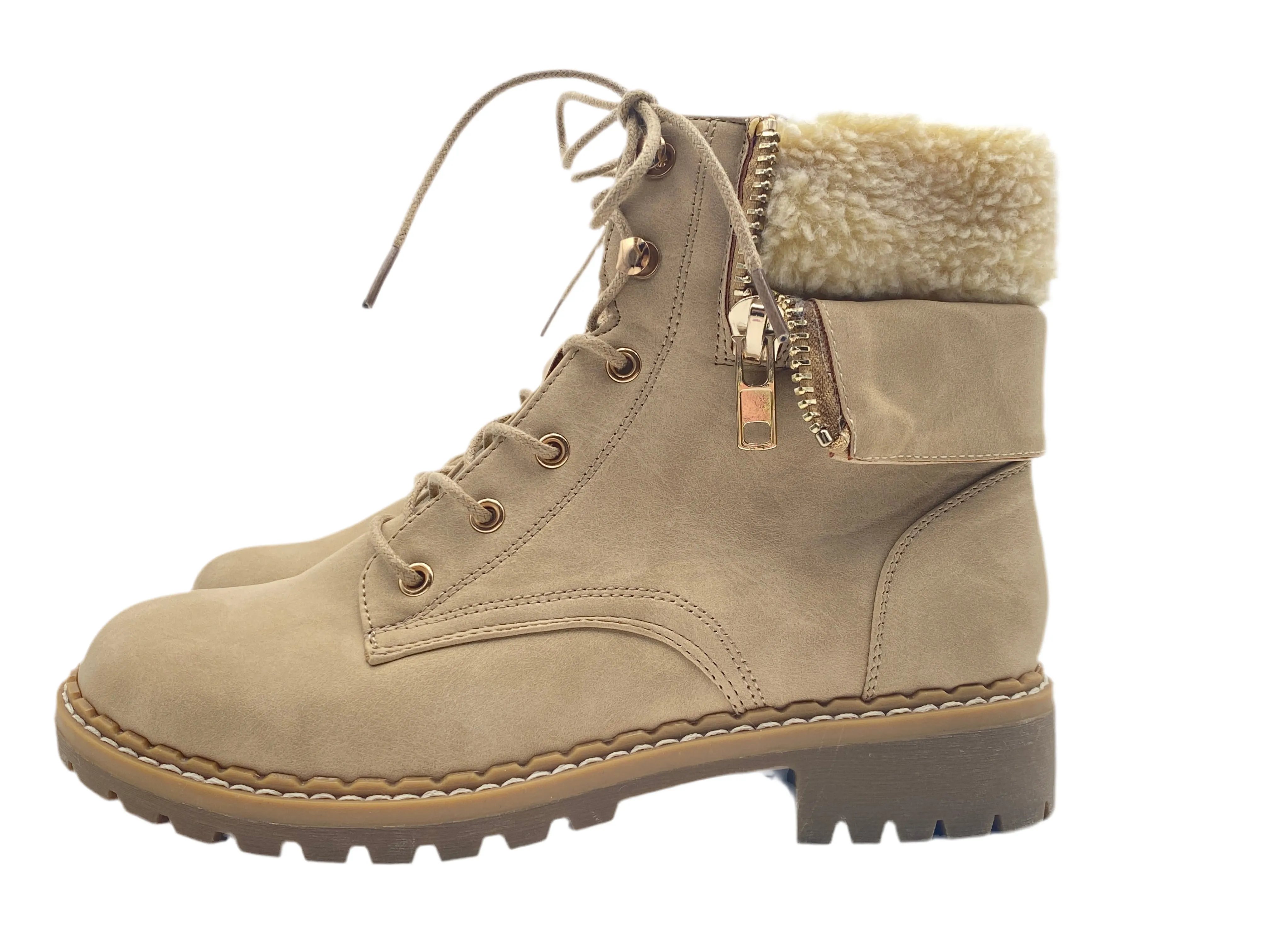 Boots Hiking By Just Fab In Beige, Size: 6.5