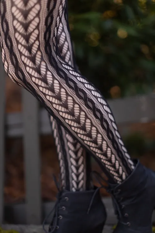 Braided Swirls Net Tights