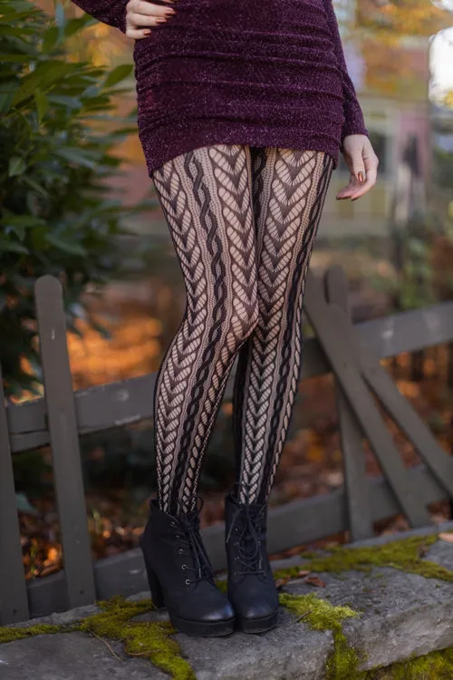 Braided Swirls Net Tights