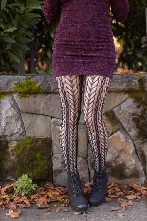 Braided Swirls Net Tights