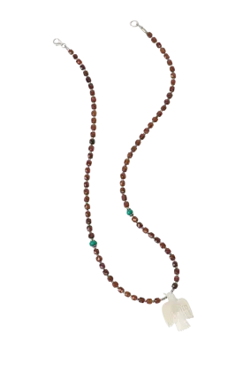 Breathe Deep Mother of Pearl Thunderbird Necklace