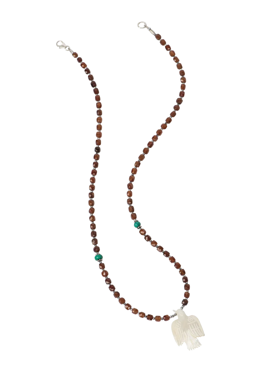 Breathe Deep Mother of Pearl Thunderbird Necklace