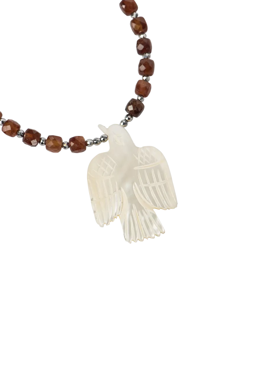 Breathe Deep Mother of Pearl Thunderbird Necklace