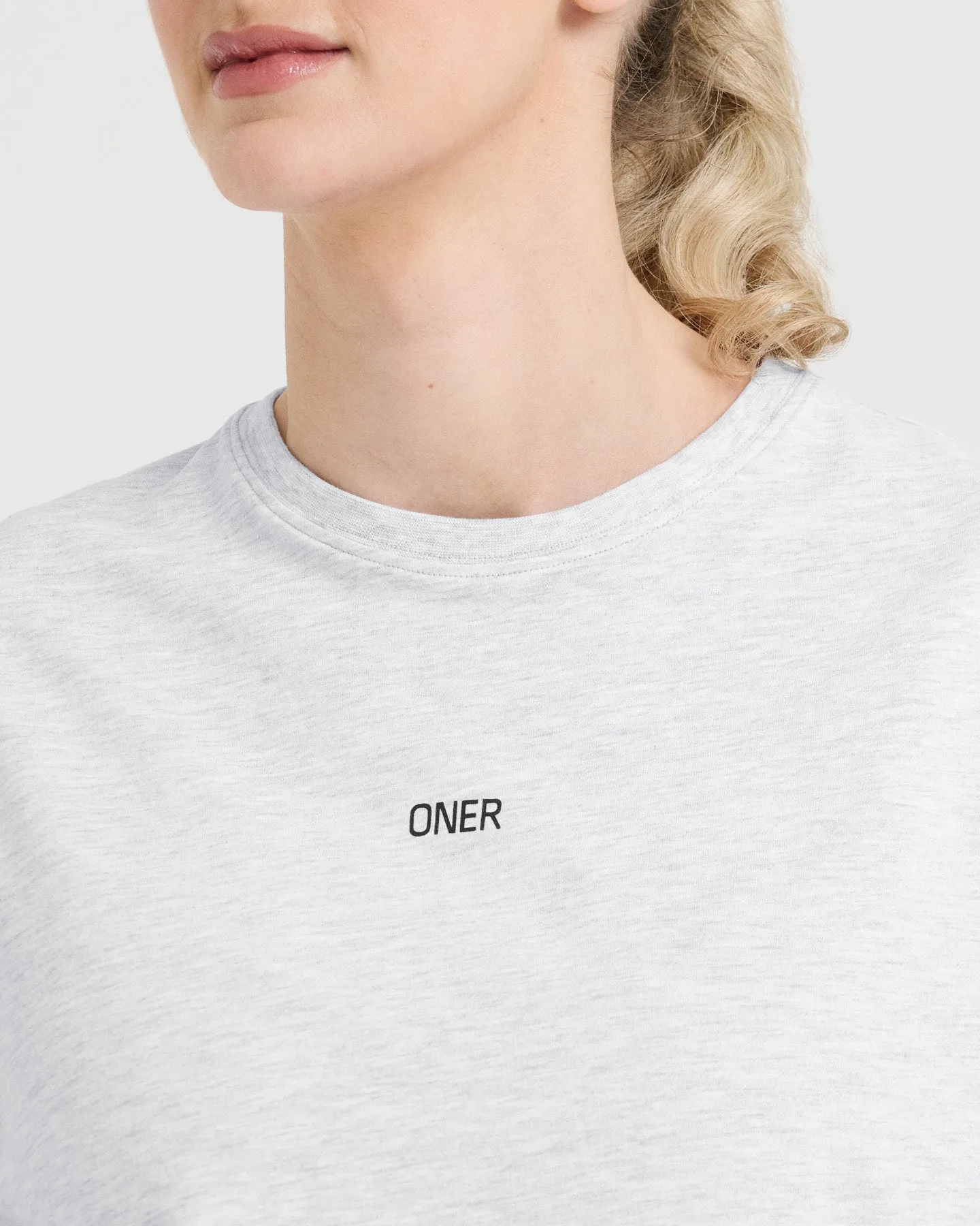 Classic Oner Graphic Oversized Lightweight T-Shirt | Light Grey Marl