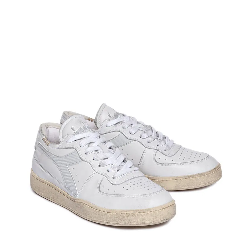 DIADORA HERITAGE SNEAKERS MI BASKET ROW CUT BIANCO-GRIGIO