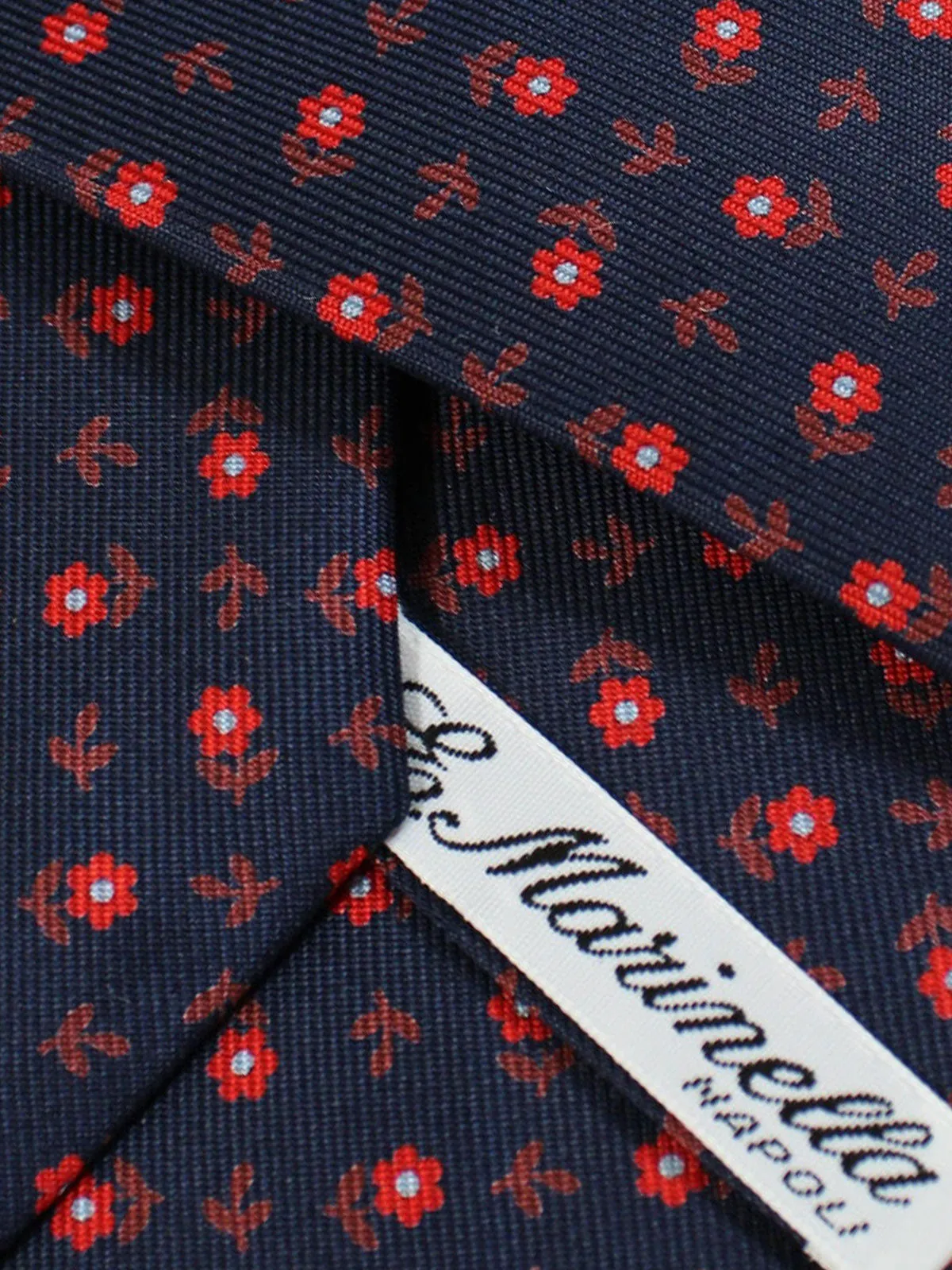 E. Marinella Tie Dark Blue Brown Red Floral