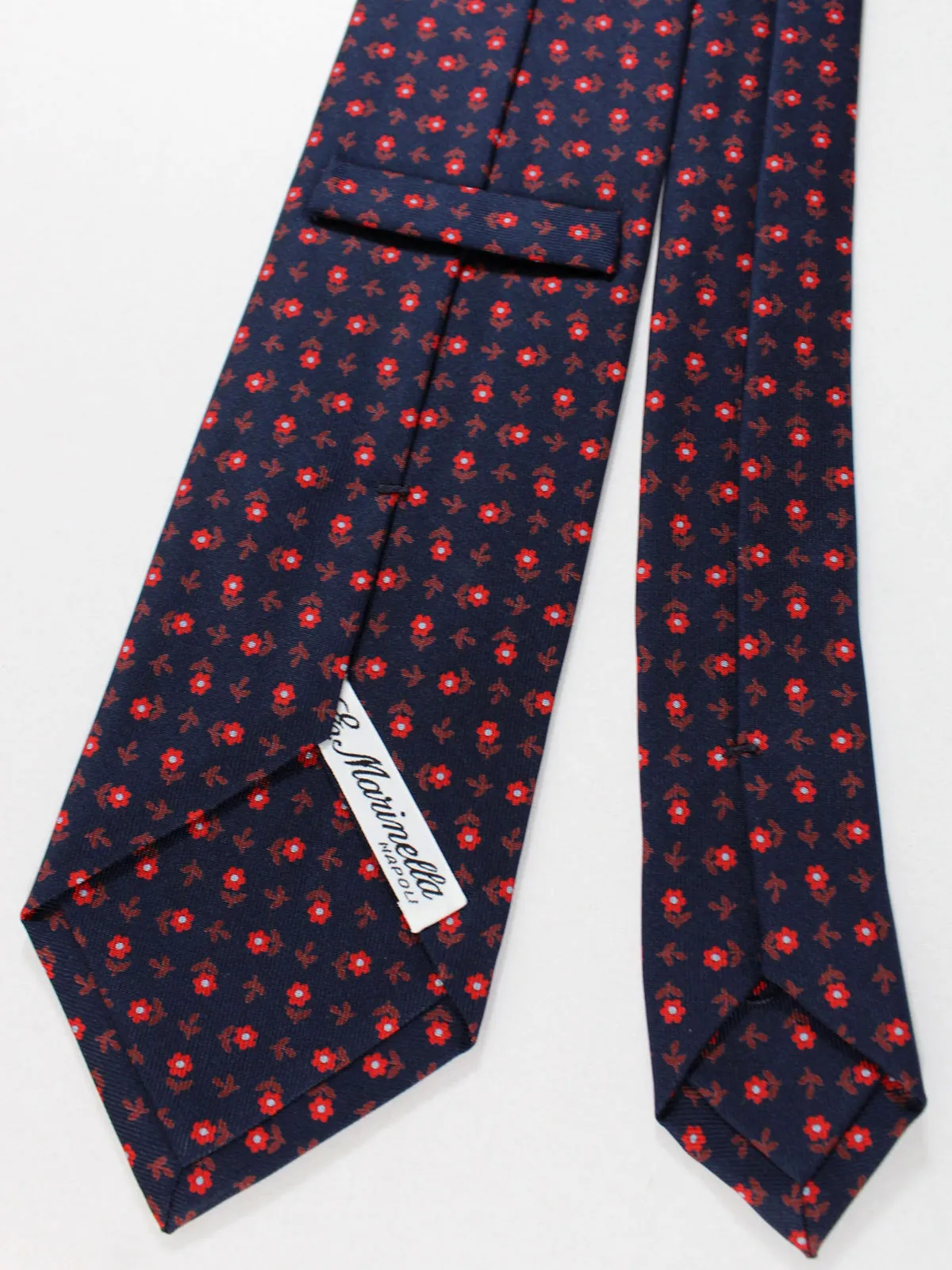 E. Marinella Tie Dark Blue Brown Red Floral