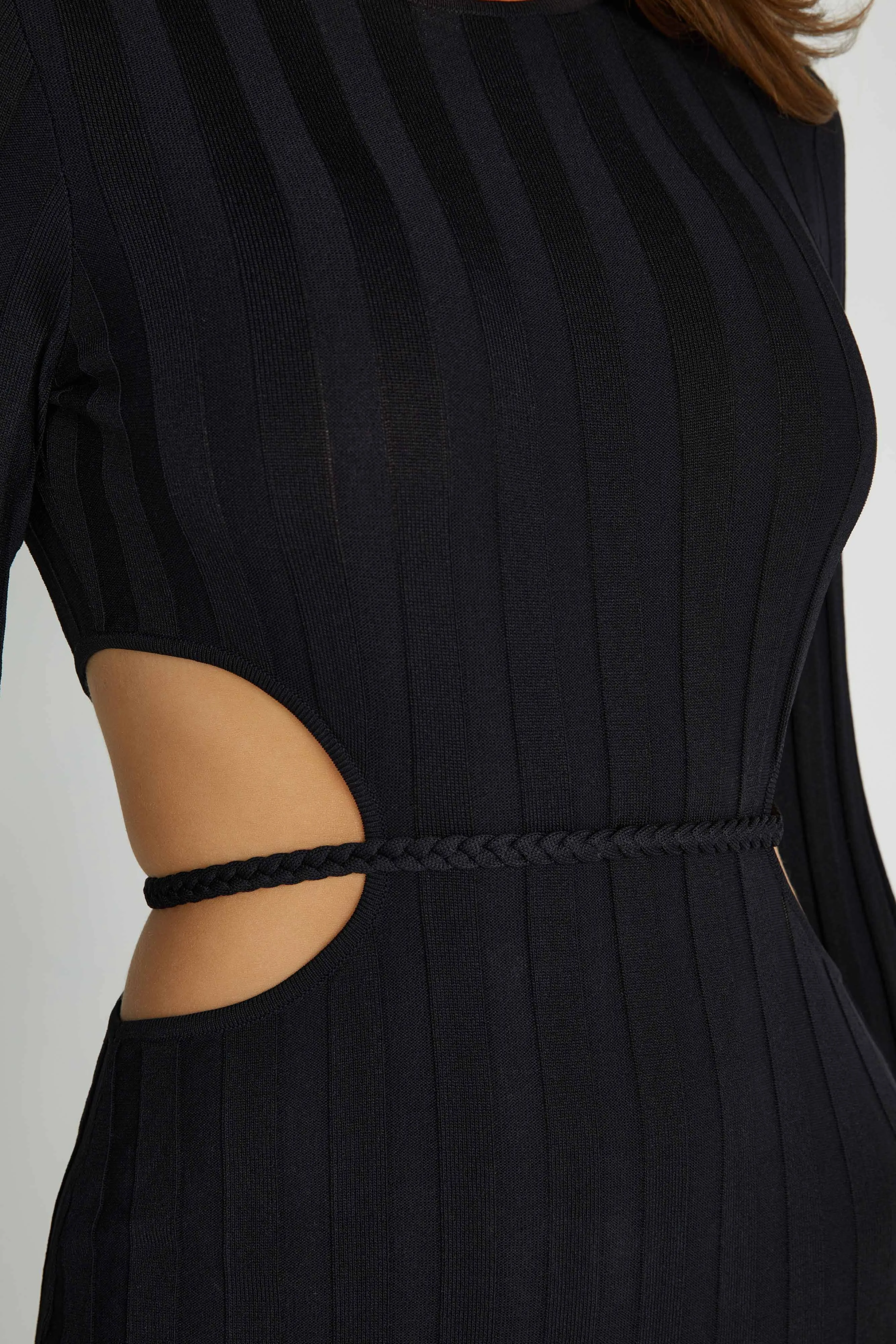 Elodie Knit Midi Dress - Black