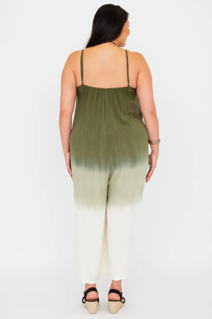 Ender Jumpsuit, Green Dip-Dye