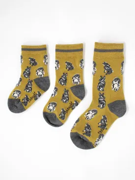 Ennette Rabbit Kids Socks - Yellow