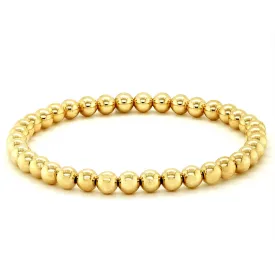 GOLD FILLED STERLING SILVER 5MM BEADED BRACELET