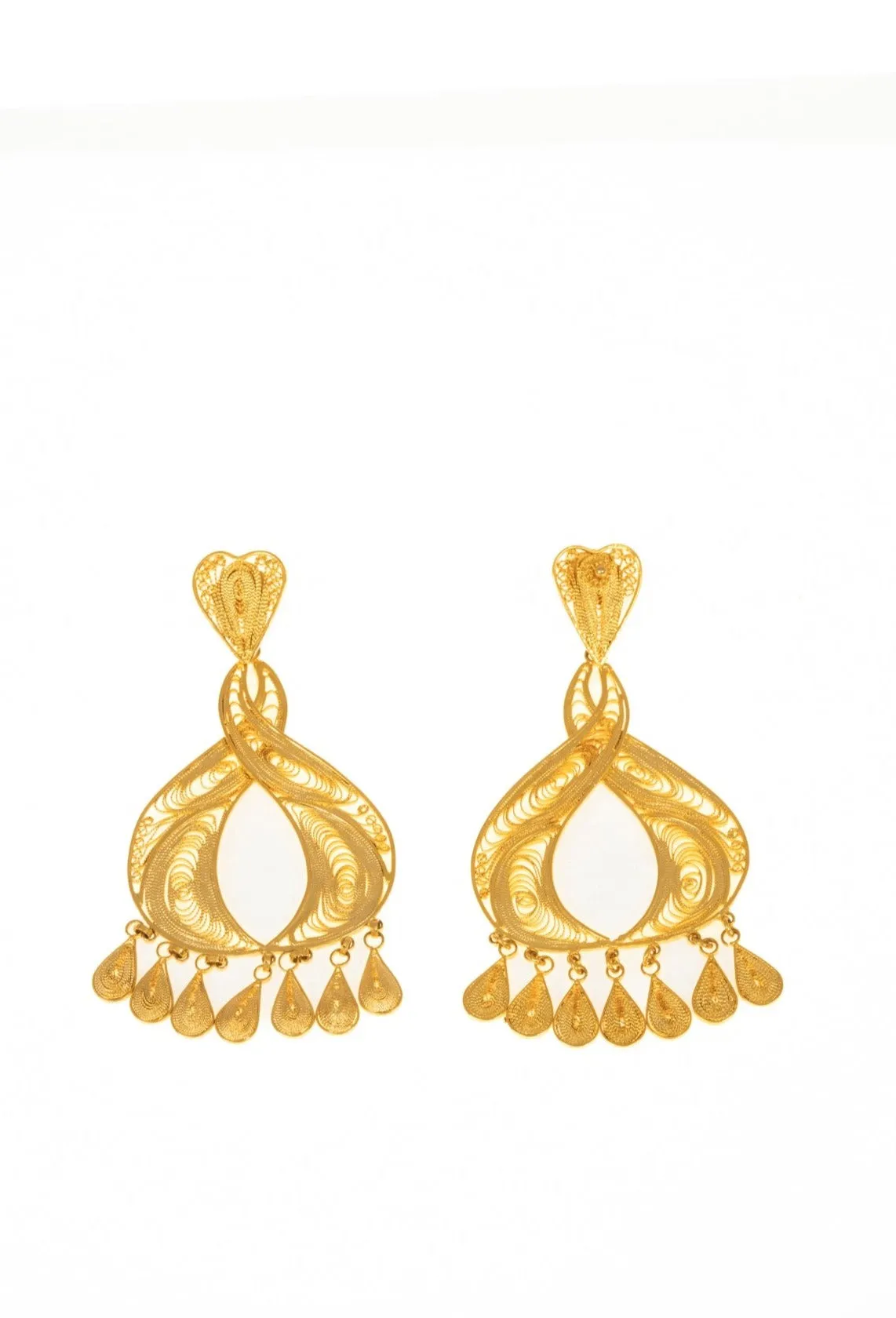 Golden Drops Filigree Earrings