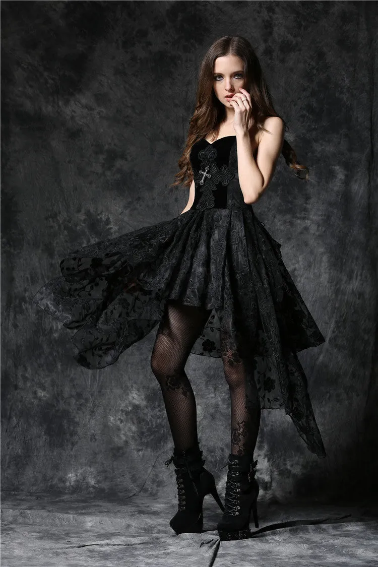 Gothique elegant dead souls cross dress with side long designs DW063