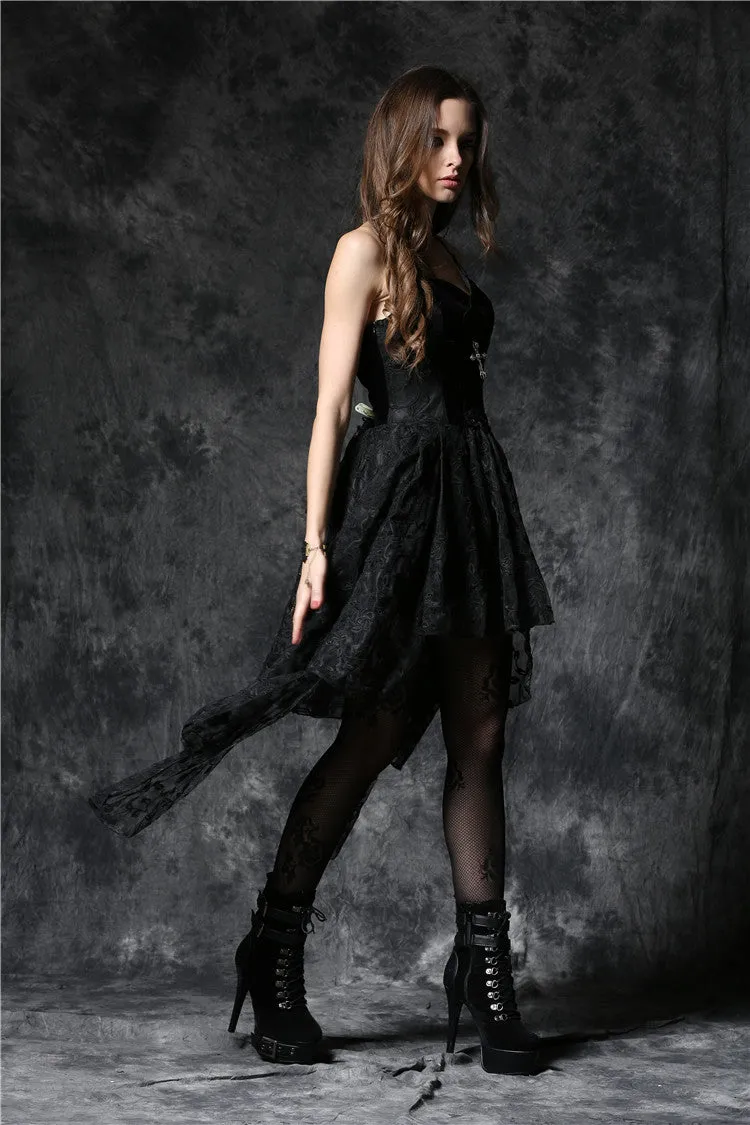 Gothique elegant dead souls cross dress with side long designs DW063