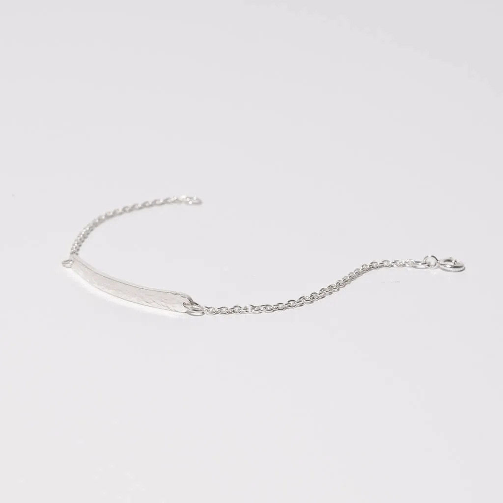 Hammered Stick Link Bracelet - Sterling Silver