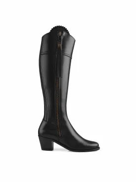 Heeled Regina (Sporting Fit) - Black Leather