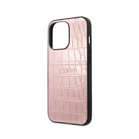 Iphone 13 Pro Guess Croco Case-Pink