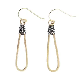 J & I Hammered Tear Drop Wire Wrap Earrings