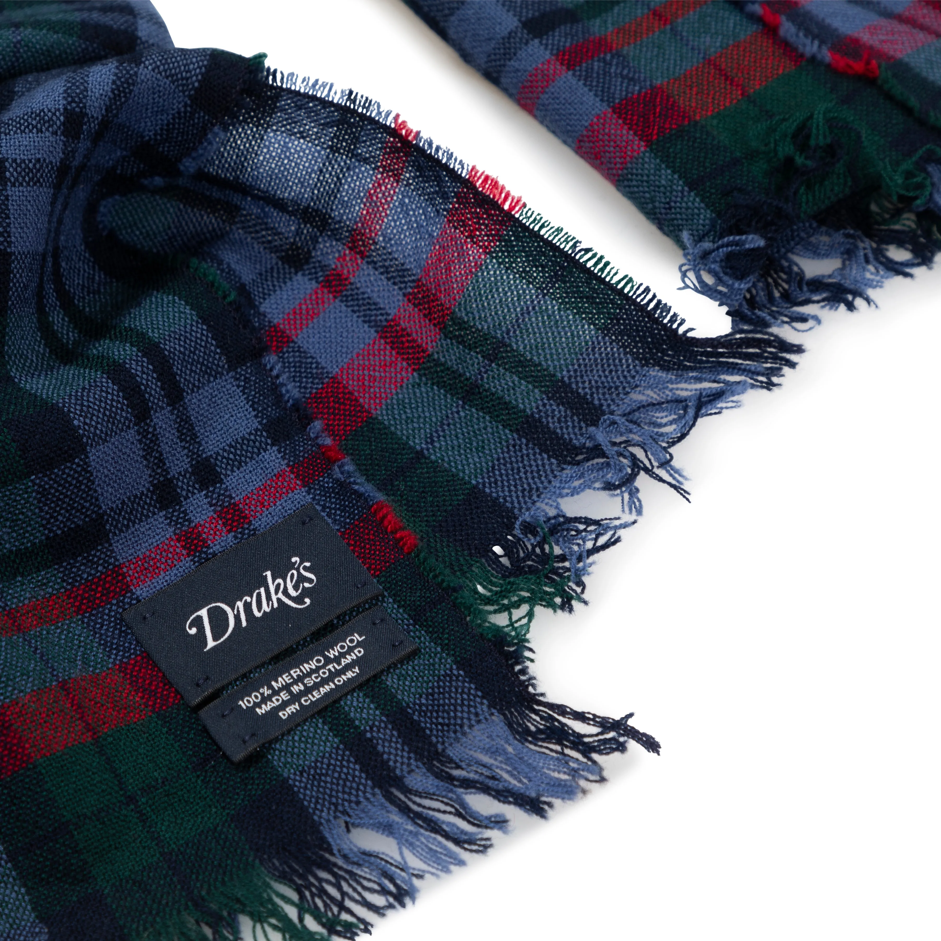 Lightweight Merino Tartan Crinkle Scarf