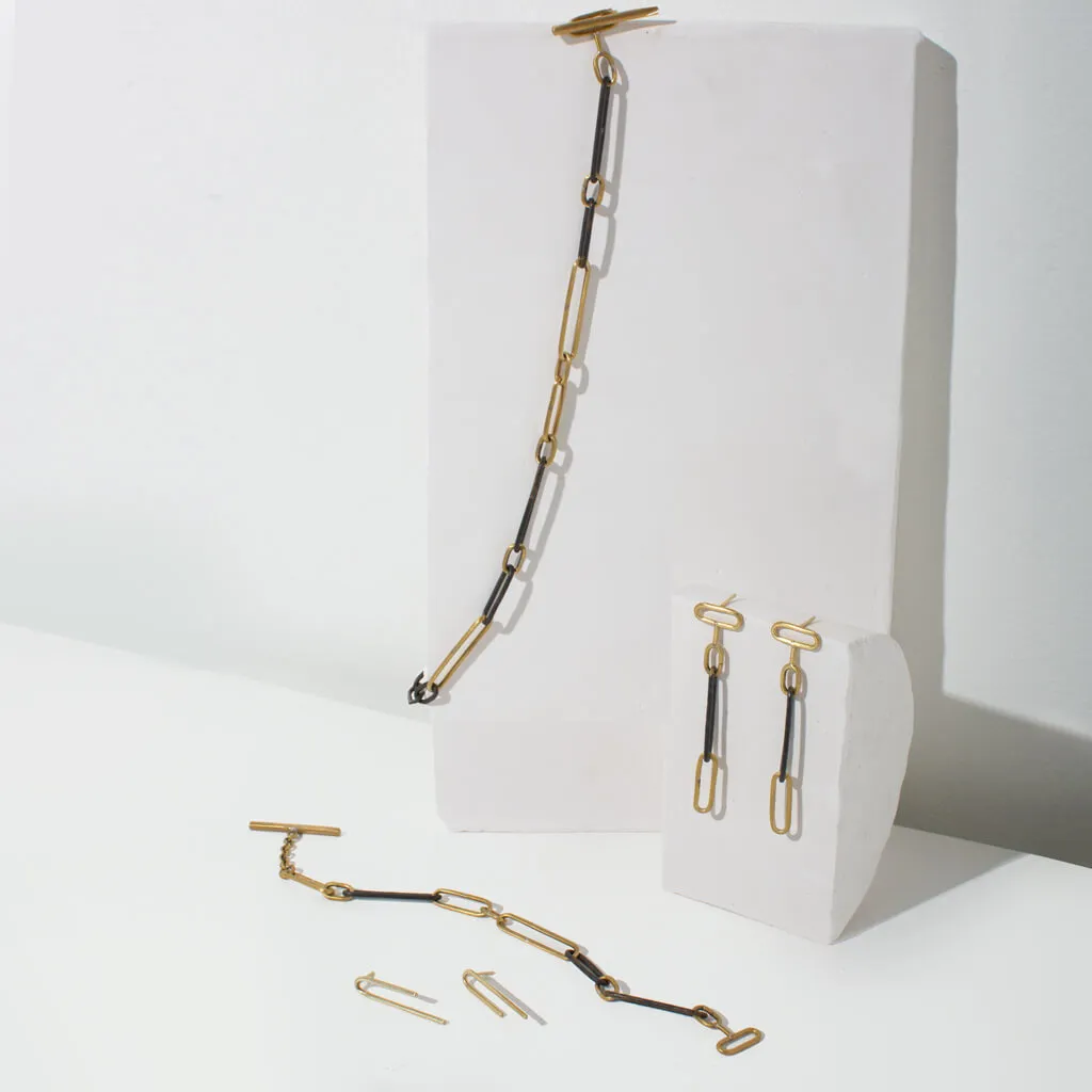 Loop Dangle Earrings - Mixed Metal