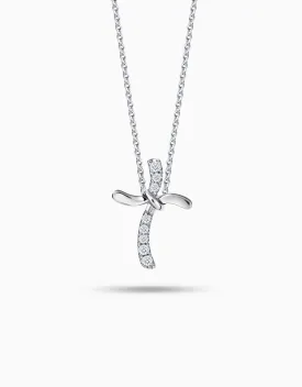 LVC Charmes Knotted Cross Diamond Pendant