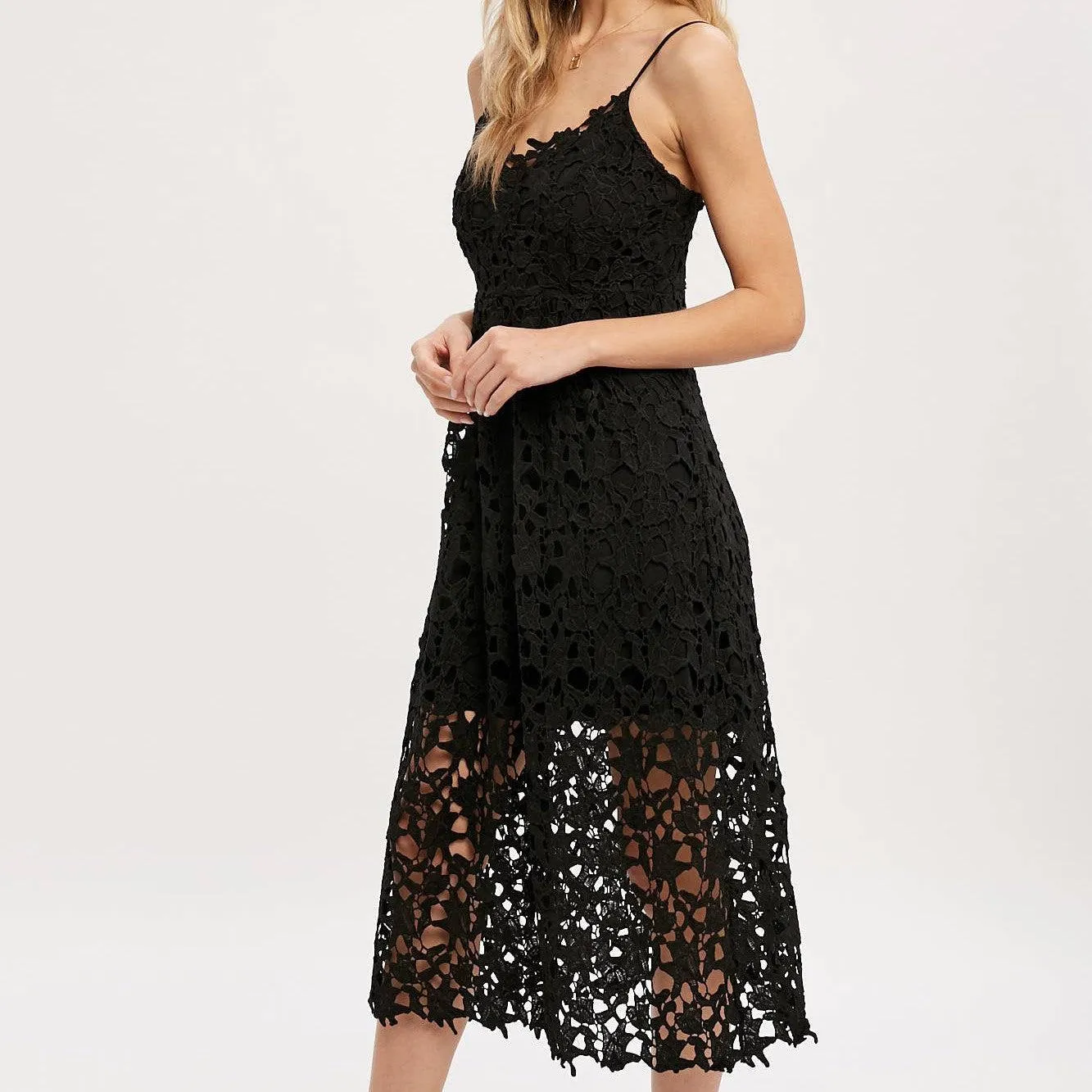 Marybeth Crochet Dress BLACK