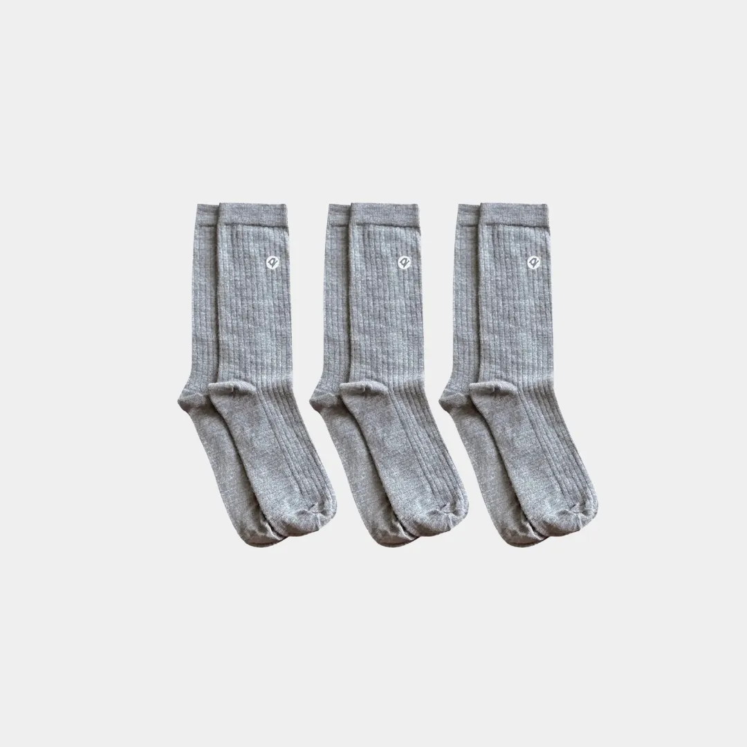 Merino Wool - Cotton Lightweight Adult Socks (Grey)