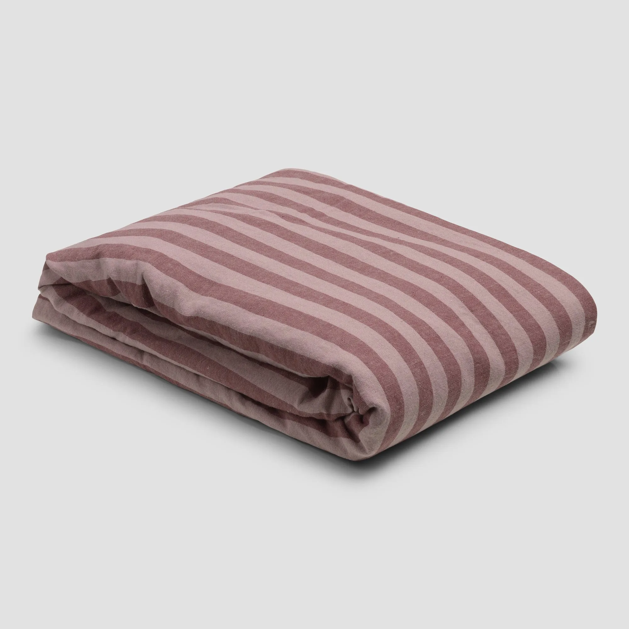 Plum Wine Amberley Stripe Linen Blend Flat Sheet