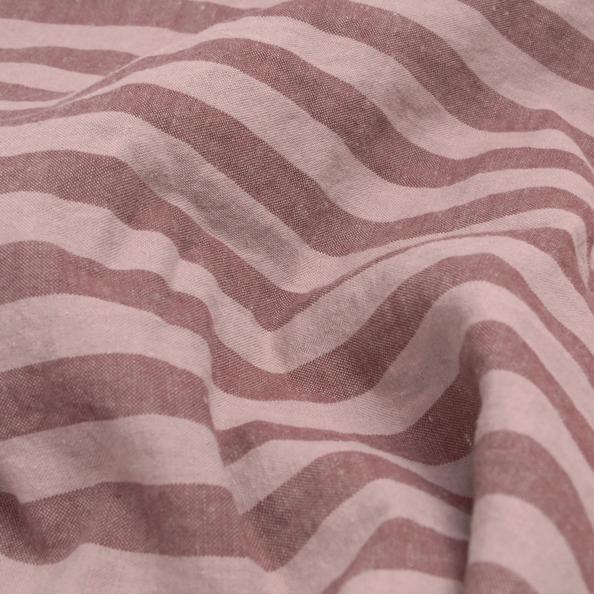 Plum Wine Amberley Stripe Linen Blend Flat Sheet