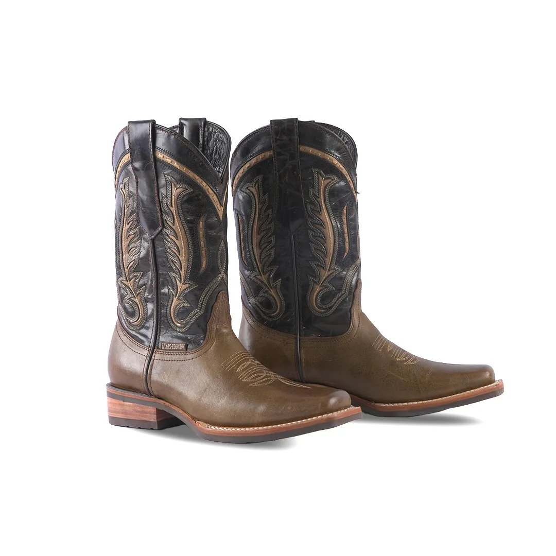 Texas Country Western Boot Savat Camel Rodeo Toe E28