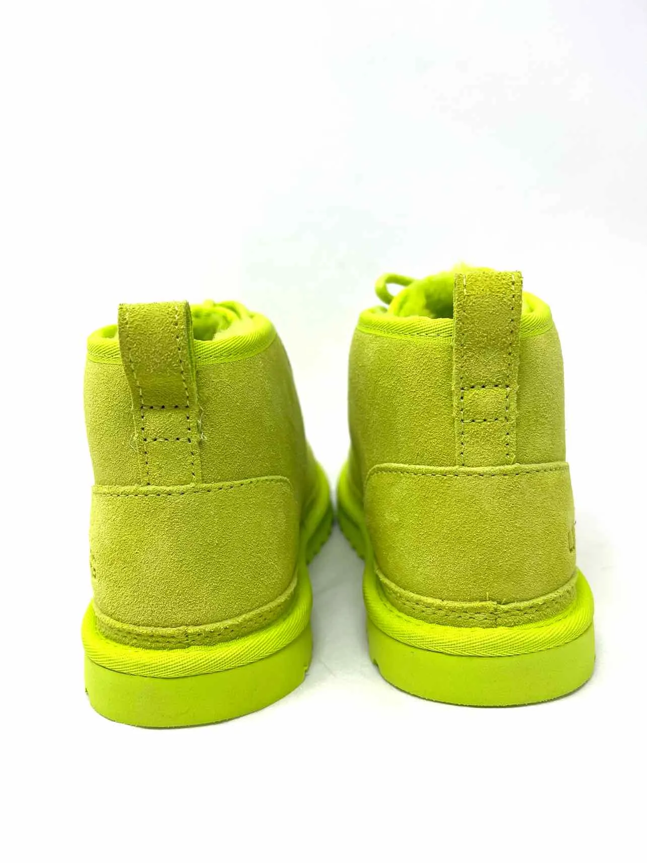 UGG Size 8 Neon Green Lace-Up Suede NEW Designer Ankle Boots