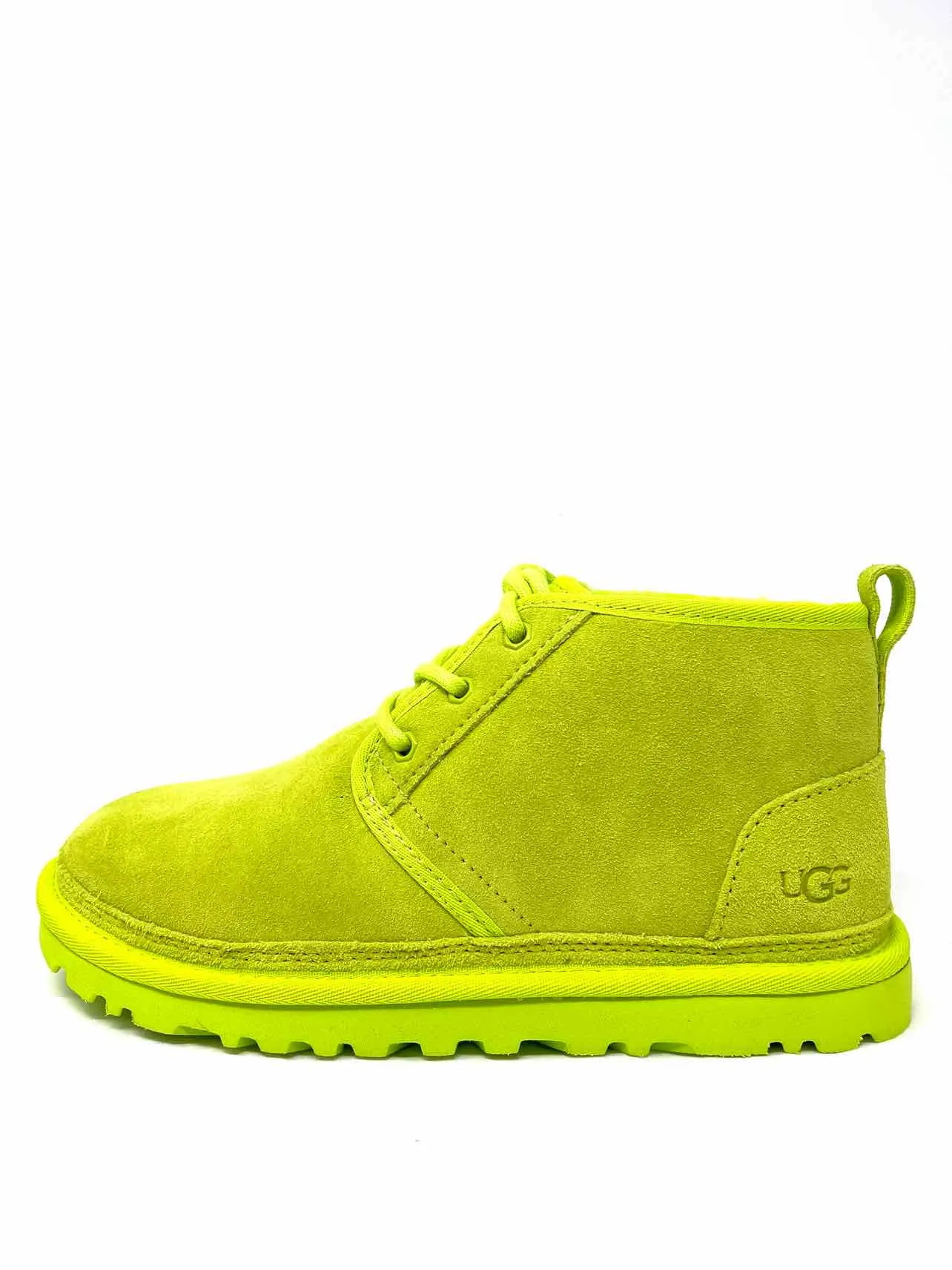 UGG Size 8 Neon Green Lace-Up Suede NEW Designer Ankle Boots