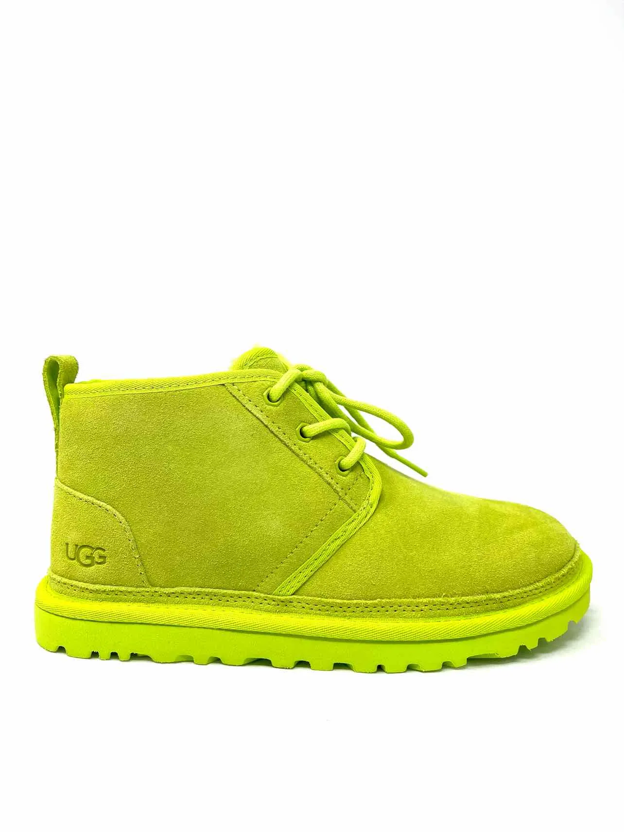 UGG Size 8 Neon Green Lace-Up Suede NEW Designer Ankle Boots